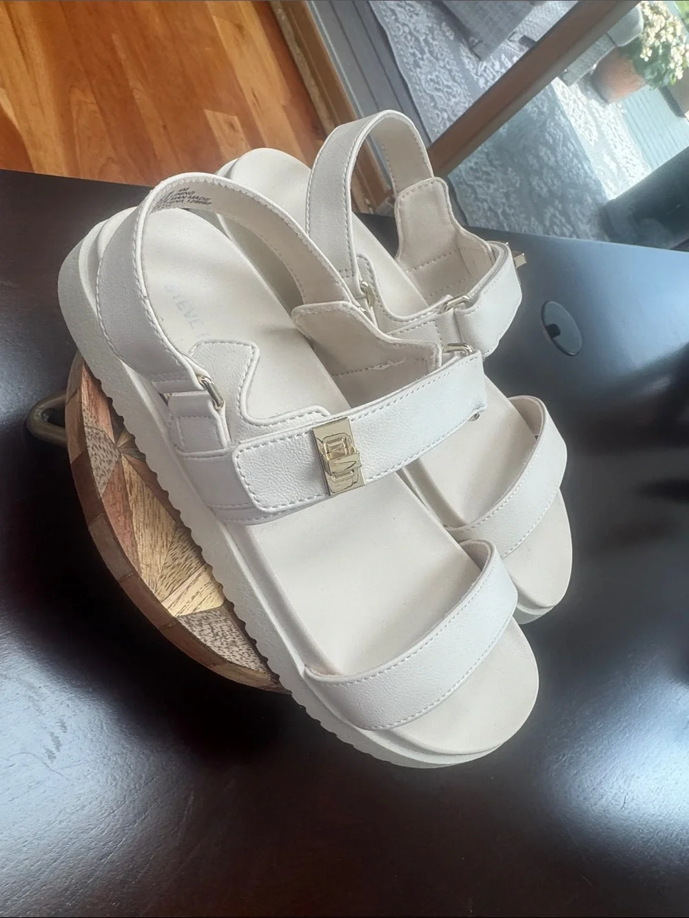 Madden Girl Cream Sandals Size 4M
